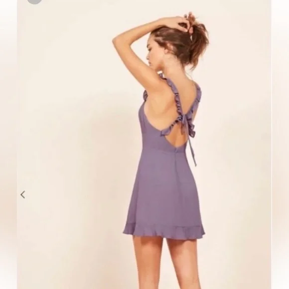 NWT Reformation Petals Mini Dress in Orchid - Picture 2 of 11